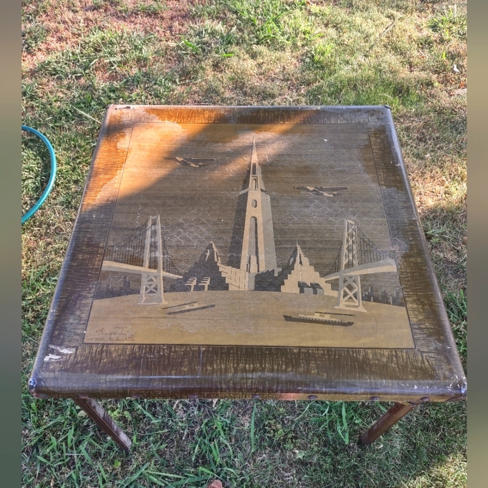 VINTAGE 1939 WORLDS FAIR San Francisco Expo Card Table